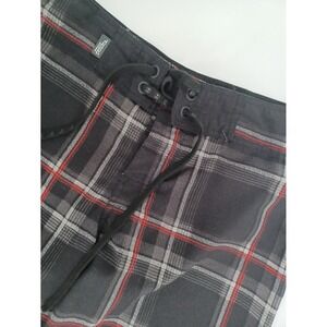 Y2K No Fear Plaid Mens 28 Board Shorts Drawstring